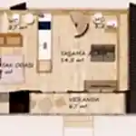 2+1 Ahşap ev çizim