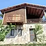 Altı taş üstü ahşap kütük ev ege modeli