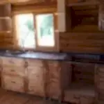 Odundan yapılmış üzeri galaks granit mutfak görseli