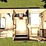 Salon banyo yatak odası 3d çizim