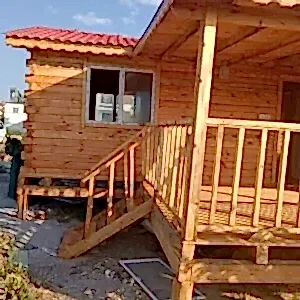 50 m2 ahşap kütük ev görseli