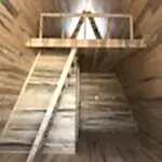 Lambriden yapılmış merdiven loft alt detayı görseli