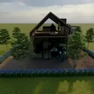 51 m2 1+1 Ahşap bungalov ev, şık tasarımı ile sizi doğaya davet ediyor.