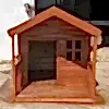 Ahşap verandalı köpek kulübesi modeli